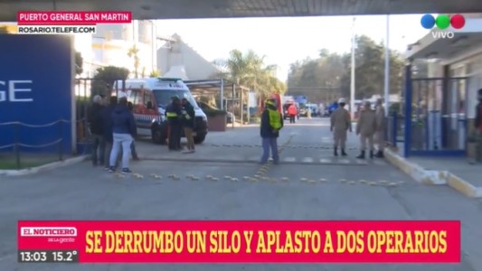 Rescataron al segundo operario atrapado por el derrumbe del silo en Bunge