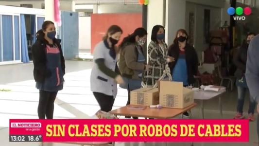 120 chicos sin clases por robo de cables de energía
