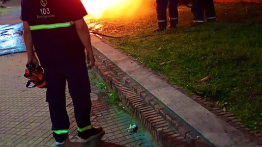 Importante incendio y fuga de gas en Suipacha y Santa Fe