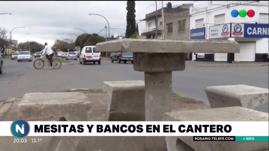 Sorpresa de vecinos por colocación de mesas y bancos en el cantero de Avellaneda