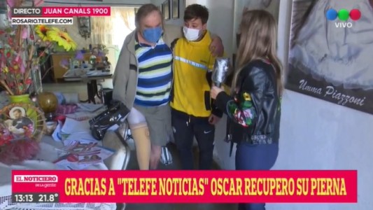 Gracias a Telefe Noticias, Oscar recuperó su pierna ortopédica