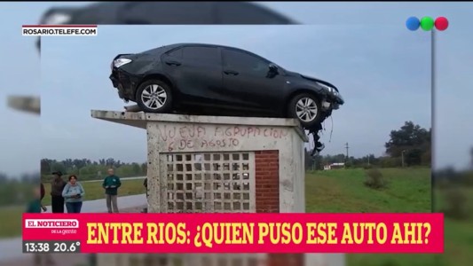 Una de Toretto: un auto quedó arriba de la parada de colectivos