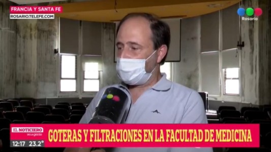 Se inundó una parte del edificio de la Facultad de Medicina