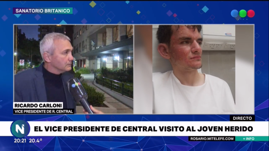 Ricardo Carloni visitó al joven custodio herido en el ataque incendiario