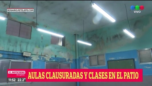 Infraestructura deplorable: una escuela de Alberdi dicta clases en el patio