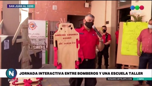 Se llevó a cabo una jornada interactiva con bomberos en la escuela Taller 37