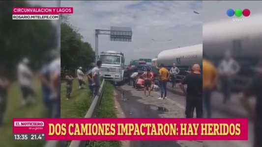 Dos camiones chocaron en Circunvalación y Lagos