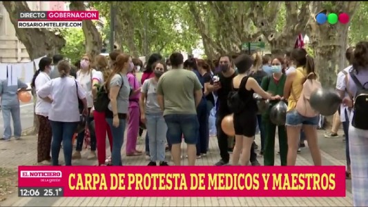 Médicos y maestros protestan por descuentos salariales masivos