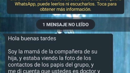 El insólito pedido de una madre al papá de una compañera de su hija: "No es correcto que tenga esa foto de Whatsapp”