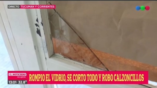 Robo, destrozos y sangre del ladrón en un comercio céntrico