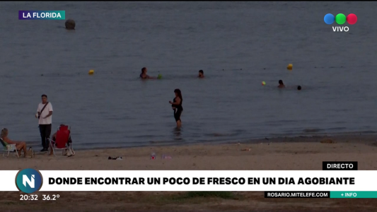 En otro día agobiante, mucha gente buscó refugio en la Rambla Catalunya