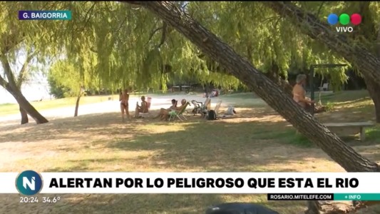 Video: advierten el peligro de meterse en el río en sectores no permitidos