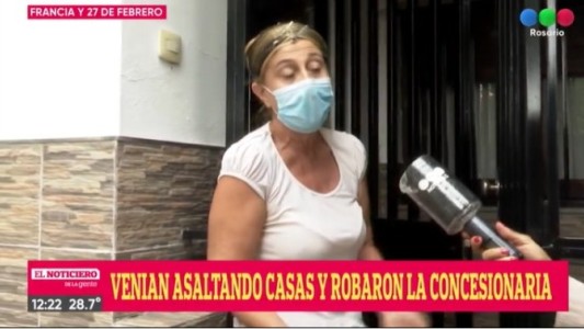 Escapaban luego de robar una consecionaria y se llevaron puesto el portón