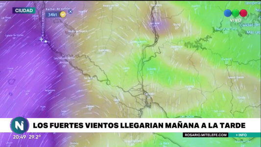 Rosario bajo alerta amarilla por vientos