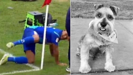 Emocionante festejo: hizo un gol y homenajeó a su perro fallecido