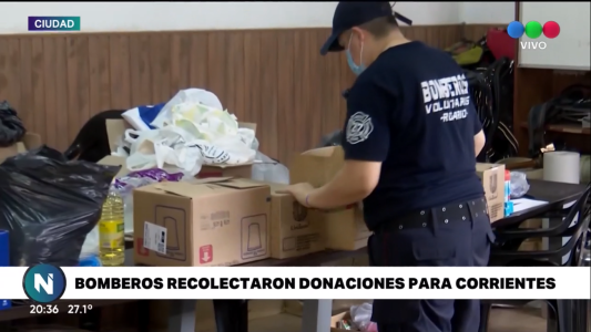 La solidaridad siempre presente: bomberos recolectaron donaciones para Corrientes