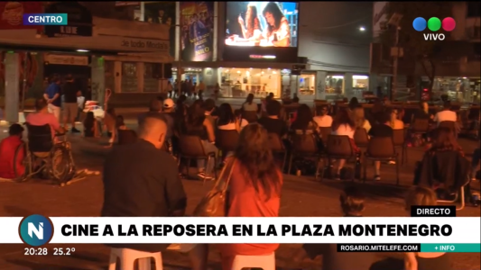 Cine a la reposera en Plaza Montenegro