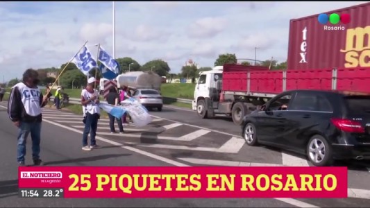 En el Gran Rosario hay 25 cortes de tránsito por una jornada nacional de protesta contra el acuerdo con el FMI