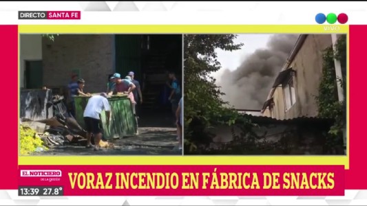 Se incendió una fábrica de snacks en Santa Fe