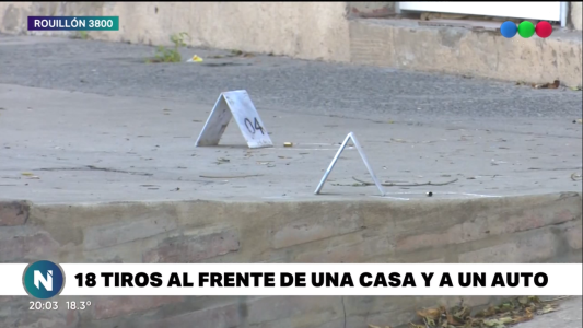 18 tiros contra el frente de una vivienda y una camioneta