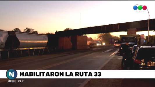 Se habilitó el tránsito en Ruta 33 a la altura del puente La Virginia