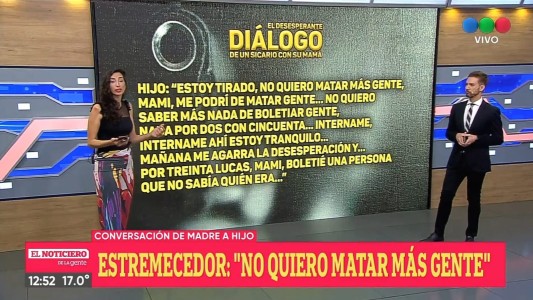 Estremecedor audio de sicario que le suplica ayuda a la madre para dejar de matar