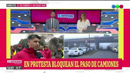 Caos y corte en el acceso sur por paro y protesta de portuarios