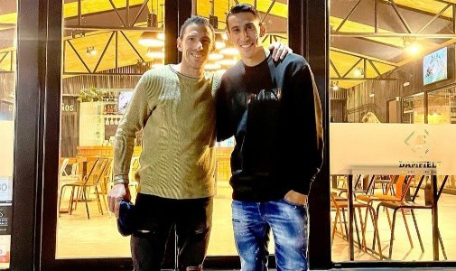 Di María y Maxi Rodríguez cenaron en familia