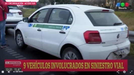 Choque en cadena: nueve vehículos involucrados en acceso sur de Circunvalación