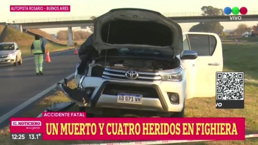 Choque fatal en la autopista Rosario-Buenos Aires: un muerto y cuatro heridos
