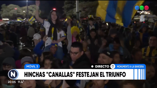 Video: Los hinchas canallas festejaron en el Monumento