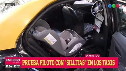 Sillas infantiles en los taxis: Empezó una prueba piloto