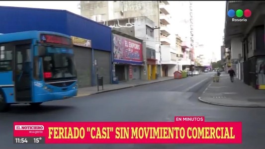 Feriado casi sin movimiento comercial y poca gente en las calles