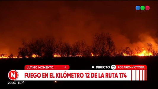 Siguen los incendios en las islas: preocupan focos a la vera de la ruta a Victoria