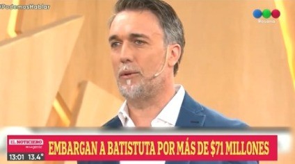 Embargaron a Gabriel Batistuta por mas de $71 millones por no pagar el impuesto a la riqueza