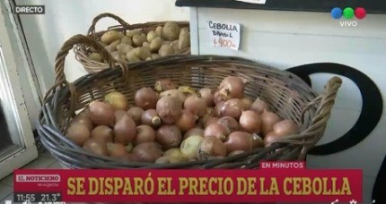 Se disparó el precio de la cebolla: 400 pesos el kilo
