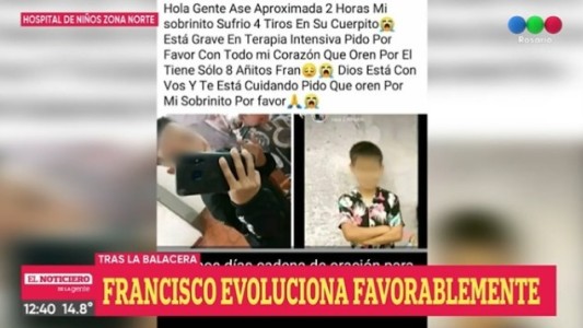 Optimismo por la salud de Francisco, el nene de 9 años baleado cuando hacía las compras con su mamá