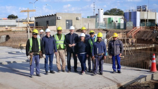 Omar Perotti recorrió la obra de Ampliación de la Planta Potabilizadora de Granadero Baigorria