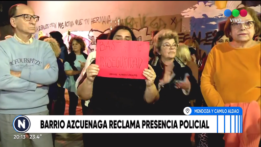 Vecinos de barrio Azcuénaga se movilizaron por la inseguridad