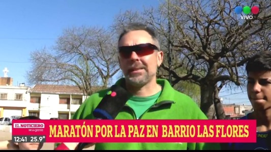 Maratón por la paz en barrio Las Flores