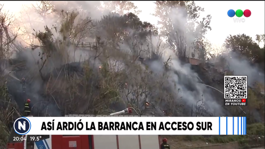 Importante incendio en la barranca de Belgrano y Pellegrini