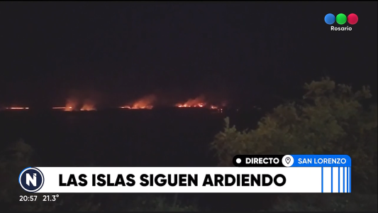 Los incendios no se detienen: impactantes focos activos en las islas frente a San Lorenzo