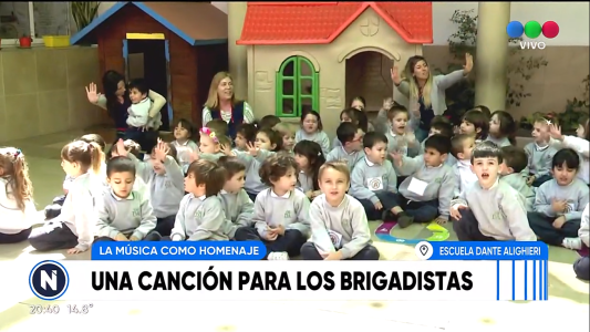 Una canción para los brigadistas: el reconocimiento de los más chicos de la Dante