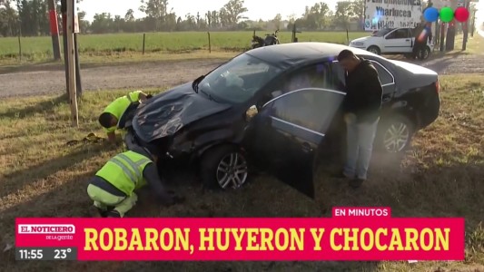 Un auto robado apareció volcado en la ruta 34 camino a Ibarlucea