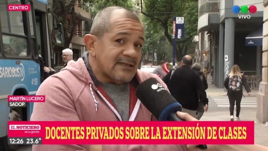 Docente privado en desacuerdo con la extensión de clases