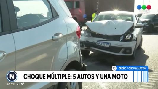 Choque múltiple en Circunvalación a la altura de Oroño