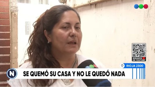 Carolina perdió todo en el incendio de su casa en Rioja al 2300