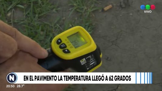 Un horno: la temperatura de la calle llegó a los 62 grados en Rosario