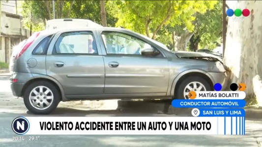 Motociclistas quisieron agredir a conductor de auto tras fuerte choque