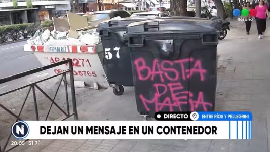 "Basta de mafia", el mensaje que dejaron en un contenedor de residuos
